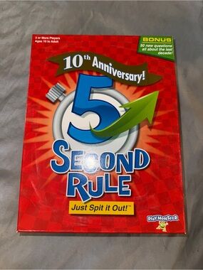 5 Second Rule Board Game - Red